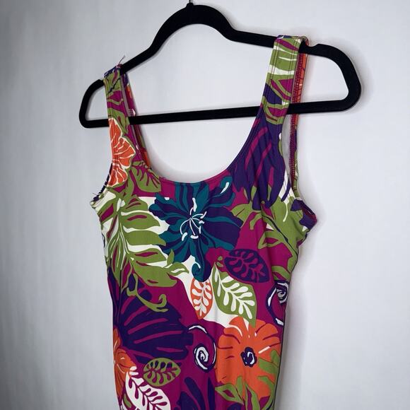 Catalina Women’s Vintage Floral Print One Piece Swimsuit Size M 8/10 - Picture 3 of 6